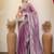 Lavender embroidered border saree with blouse piece