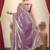 Lavender embroidered border saree with blouse piece