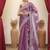 Lavender embroidered border saree with blouse piece