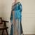 Blue ethnic motifs woven design zari banarasi saree with blouse piece