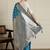 Blue ethnic motifs woven design zari banarasi saree with blouse piece