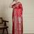 Red ethnic motifs woven design banarasi saree  with blouse piece