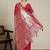 Red ethnic motifs woven design banarasi saree  with blouse piece