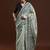 Grey woven design chanderi sarees with blouse piece