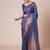 Navy blue ethnic motifs woven design kanjeevaram saree with blouse piece