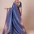 Navy blue ethnic motifs woven design kanjeevaram saree with blouse piece