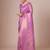 Pink woven design festive saree with matching blouse