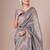 Silver kanjeevaram woven design saree with blouse piece