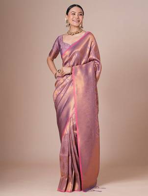Mauve woven designed kanjeevaram saree 1