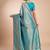 Blue blue kanjivaram woven design sarees with blouse piece unstiched blouse