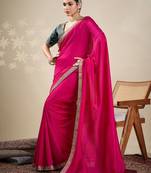 Pink embellished embroidered saree