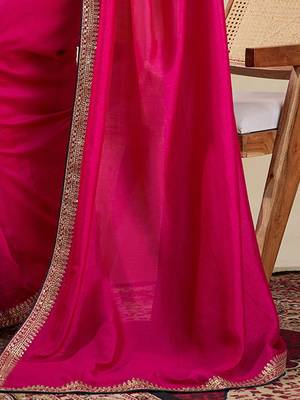 Pink embellished embroidered saree 4