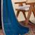 Blue solid saree with stitched blouse