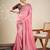Peach women solid embellished border saree