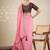 Peach women solid embellished border saree