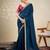 Teal embroidered saree