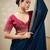 Teal embroidered saree