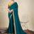 Teal embellished saree with blouse piece
