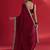 Maroon women embellished bordered sarees