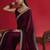 Magenta embellished saree with blouse piece