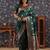 Green ethnic woven design banarasi saree