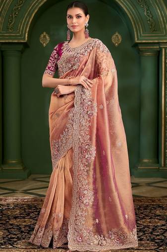 Rose embellished festive wear with matching blouse