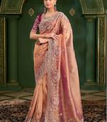 Rose embellished festive wear with matching blouse