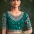 Green embroidered festive wear saree with matching unstitched blouse