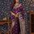 Burgundy woven design banarasi saree