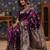 Burgundy woven design banarasi saree
