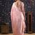 Pink woven design pure linen banarasi sarees