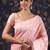 Pink woven design pure linen banarasi sarees
