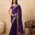 Purple embroidered saree with blouse piece