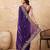 Purple embroidered saree with blouse piece