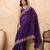 Purple embroidered saree with blouse piece