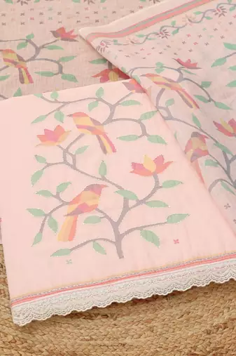 printed linen unstitched dress material