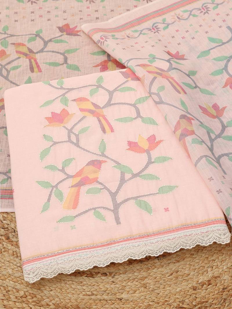 printed linen unstitched dress material