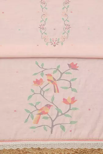 printed linen unstitched dress material