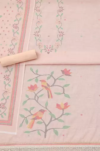 printed linen unstitched dress material