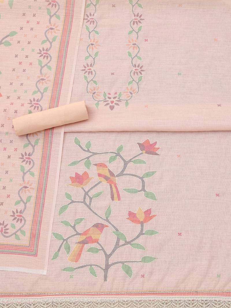 printed linen unstitched dress material
