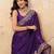 Purple embroidered saree with blouse piece