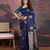 Navy blue woven design sarees