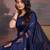 Navy blue woven design sarees