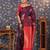 Violet ethnic motifs woven-design saree