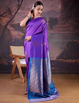 Magenta woven design paisley sarees 2
