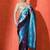 Blue woven design banarasi sarees with blouse piece