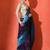 Blue woven design banarasi sarees with blouse piece