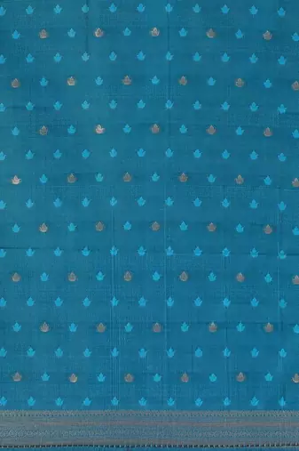 Blue woven design banarasi sarees with blouse piece