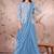 Blue ready to wear jacket style saree