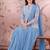 Blue ready to wear jacket style saree